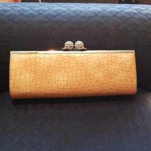 Gold envelope clutch
